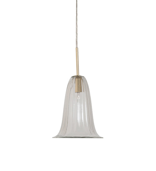 Meyda Lighting Murano 8" Satin Gold Southland Mini Pendant Light With Clear Shade Glass