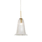 Meyda Lighting Murano 8" Satin Gold Southland Mini Pendant Light With Clear Shade Glass