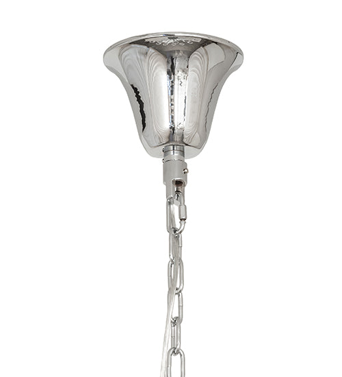 Meyda Lighting Murano Almaden 49" 18-Light Polished Nickel Southland Chandelier With White Fabric Shade