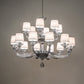 Meyda Lighting Murano Almaden 49" 18-Light Polished Nickel Southland Chandelier With White Fabric Shade