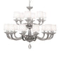 Meyda Lighting Murano Almaden 49" 18-Light Polished Nickel Southland Chandelier With White Fabric Shade
