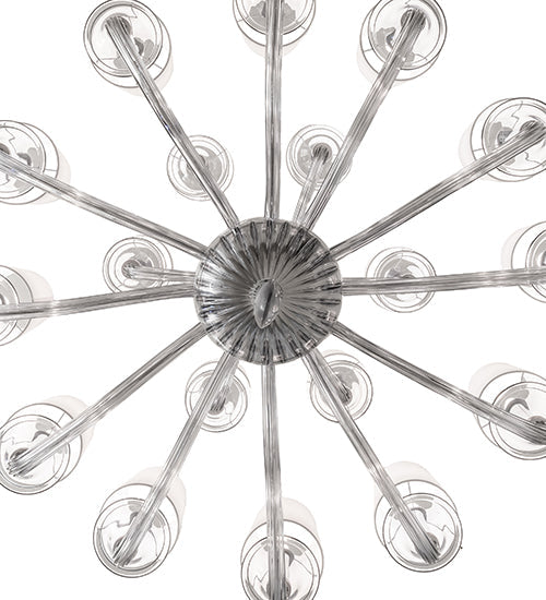 Meyda Lighting Murano Almaden 49" 18-Light Polished Nickel Southland Chandelier With White Fabric Shade