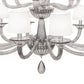 Meyda Lighting Murano Almaden 49" 18-Light Polished Nickel Southland Chandelier With White Fabric Shade
