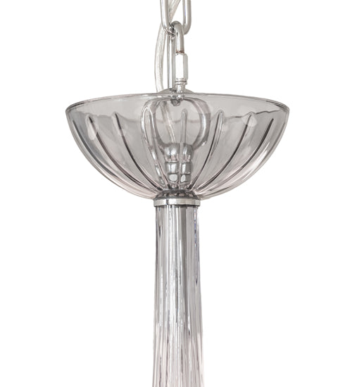Meyda Lighting Murano Almaden 49" 18-Light Polished Nickel Southland Chandelier With White Fabric Shade