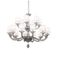 Meyda Lighting Murano Almaden 49" 18-Light Polished Nickel Southland Chandelier With White Fabric Shade