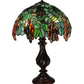 Meyda Lighting Murlo 25" 2-Light Mahogany Bronze Table Lamp With Green And Nut Brown Shade Glass