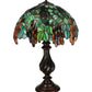 Meyda Lighting Murlo 25" 2-Light Mahogany Bronze Table Lamp With Green And Nut Brown Shade Glass