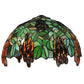 Meyda Lighting Murlo 25" 2-Light Mahogany Bronze Table Lamp With Green And Nut Brown Shade Glass