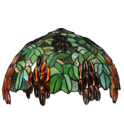 Meyda Lighting Murlo 25" 2-Light Mahogany Bronze Table Lamp With Green And Nut Brown Shade Glass