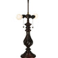 Meyda Lighting Murlo 25" 2-Light Mahogany Bronze Table Lamp With Green And Nut Brown Shade Glass