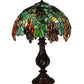 Meyda Lighting Murlo 25" 2-Light Mahogany Bronze Table Lamp With Green And Nut Brown Shade Glass