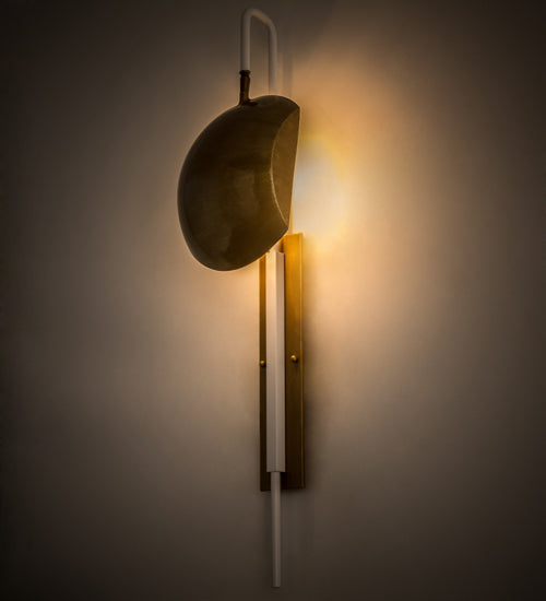 Meyda Lighting Muschel 8" LED Antique Brass Wall Sconce