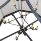 Meyda Lighting Musetta 53" 8-Light Antique Iron Gate Pendant Light With White Fleshtone Idalight Shade Glass