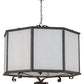 Meyda Lighting Musetta 53" 8-Light Antique Iron Gate Pendant Light With White Fleshtone Idalight Shade Glass