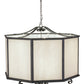 Meyda Lighting Musetta 53" 8-Light Antique Iron Gate Pendant Light With White Fleshtone Idalight Shade Glass