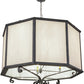 Meyda Lighting Musetta 53" 8-Light Antique Iron Gate Pendant Light With White Fleshtone Idalight Shade Glass