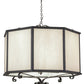 Meyda Lighting Musetta 53" 8-Light Antique Iron Gate Pendant Light With White Fleshtone Idalight Shade Glass