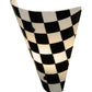 Meyda Lighting My Brother Mario 12" Nickel Wall Sconce With Black and White Checker Shade Glass
