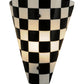 Meyda Lighting My Brother Mario 12" Nickel Wall Sconce With Black and White Checker Shade Glass