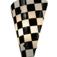 Meyda Lighting My Brother Mario 12" Nickel Wall Sconce With Black and White Checker Shade Glass