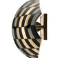 Meyda Lighting My Brother Mario 12" Nickel Wall Sconce With Black and White Checker Shade Glass