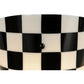 Meyda Lighting My Brother Mario 12" Nickel Wall Sconce With Black and White Checker Shade Glass