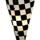 Meyda Lighting My Brother Mario 12" Nickel Wall Sconce With Black and White Checker Shade Glass