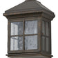 Meyda Lighting Myles 8" 2-Light Gilded Tobacco Lantern Wall Sconce With Clear Seeded Shade Glass
