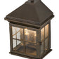 Meyda Lighting Myles 8" 2-Light Gilded Tobacco Lantern Wall Sconce With Clear Seeded Shade Glass
