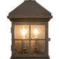 Meyda Lighting Myles 8" 2-Light Gilded Tobacco Lantern Wall Sconce With Clear Seeded Shade Glass