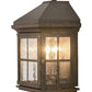 Meyda Lighting Myles 8" 2-Light Gilded Tobacco Lantern Wall Sconce With Clear Seeded Shade Glass