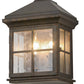 Meyda Lighting Myles 8" 2-Light Gilded Tobacco Lantern Wall Sconce With Clear Seeded Shade Glass