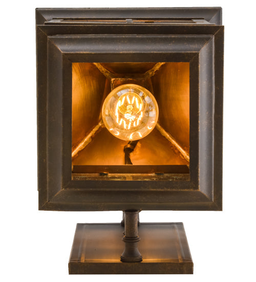 Meyda Lighting Myles 8" Gilded Tobacco Wall Sconce With Clear Seeded Shade Glass