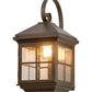 Meyda Lighting Myles 8" Gilded Tobacco Wall Sconce With Clear Seeded Shade Glass
