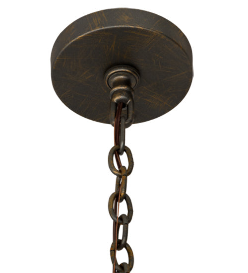 Meyda Lighting Myra 48" 8-Light French Bronze Lantern Pendant Light With Clear Seeded Shade Glass