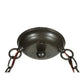 Meyda Lighting NUEVO 47" 3-Light Mahogany Bronze Mission Island Pendant Light With Multi-Colored Shade Glass