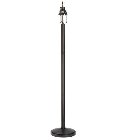 Meyda Lighting NUEVO 63" 3-Light Mahogany Bronze Floor Lamp With Multi-Colored Shade Glass