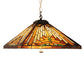 Meyda Lighting NUEVO Mission 24" 4-Light Mahogany Bronze Pendant Light With Multi-Colored Shade Glass