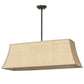 Meyda Lighting Nadine 36" 3-Light Antique Copper Island Pendant Light With Beige Burlap Textrene Shade