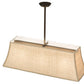 Meyda Lighting Nadine 36" 3-Light Antique Copper Island Pendant Light With Beige Burlap Textrene Shade