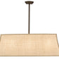 Meyda Lighting Nadine 36" 3-Light Antique Copper Island Pendant Light With Beige Burlap Textrene Shade
