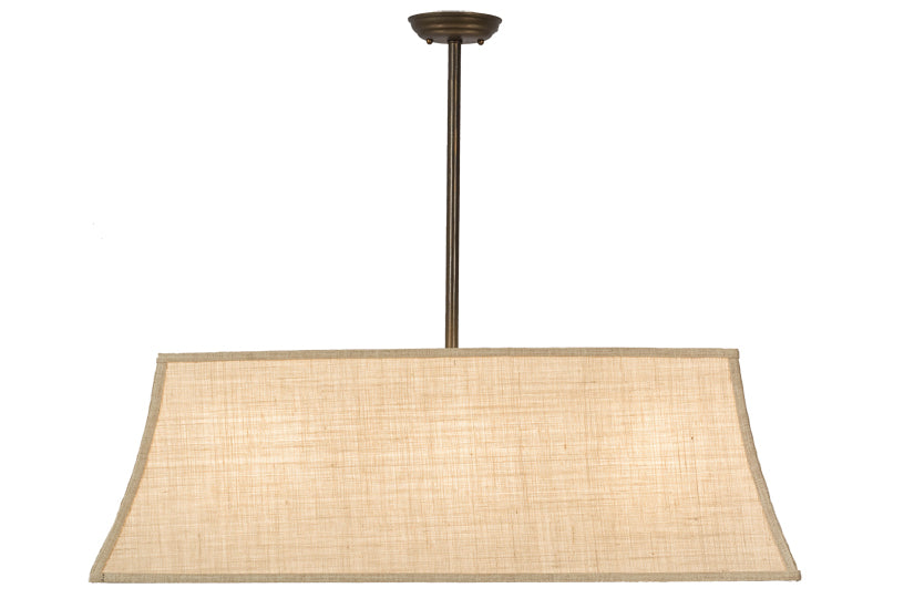 Meyda Lighting Nadine 36" 3-Light Antique Copper Island Pendant Light With Beige Burlap Textrene Shade