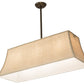 Meyda Lighting Nadine 36" 3-Light Antique Copper Island Pendant Light With Beige Burlap Textrene Shade