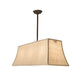 Meyda Lighting Nadine 36" 3-Light Antique Copper Island Pendant Light With Beige Burlap Textrene Shade