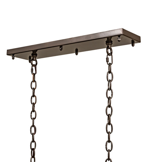 Meyda Lighting Nadine 48" 6-Light Bronze Metallic Island Pendant Light With Angelwing Idalight Shade