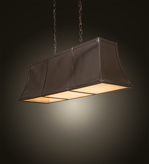 Meyda Lighting Nadine 48" 6-Light Bronze Metallic Island Pendant Light With Angelwing Idalight Shade