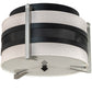 Meyda Lighting Nathan 24" 3-Light Textured Black & Nickel Powder Coat Flush Mount Light With Amsterdam Chalk Textrene & Statuario Idalight Shade