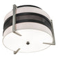 Meyda Lighting Nathan 24" 3-Light Textured Black & Nickel Powder Coat Flush Mount Light With Amsterdam Chalk Textrene & Statuario Idalight Shade