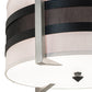 Meyda Lighting Nathan 24" 3-Light Textured Black & Nickel Powder Coat Flush Mount Light With Amsterdam Chalk Textrene & Statuario Idalight Shade