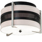 Meyda Lighting Nathan 24" 3-Light Textured Black & Nickel Powder Coat Flush Mount Light With Amsterdam Chalk Textrene & Statuario Idalight Shade